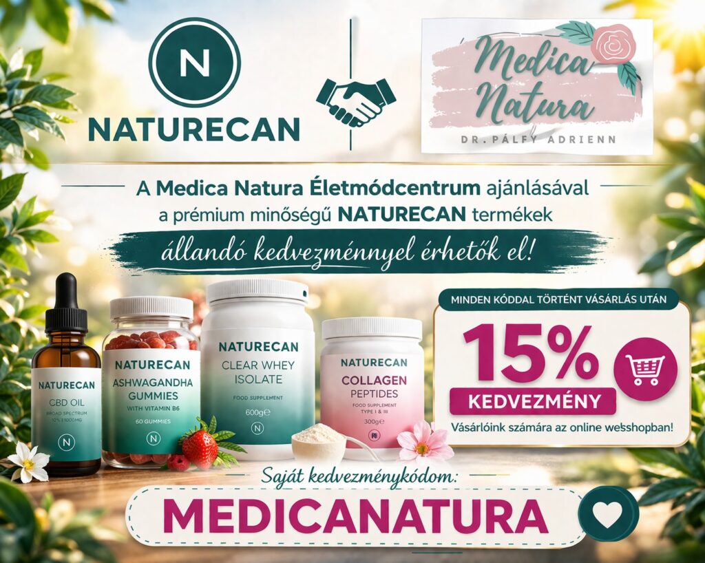A Medica Natura Életmódcentrum ajánlásával a prémium minőségű Naturecan termékek állandó kedvezménnyel érhetők el az online webshopban. A MEDICANATURA kedvezménykupon használatával minden kóddal történt vásárlás után 15% kedvezmény vehető igénybe. A kuponkód Naturecan étrendkiegészítők, kollagén peptidek, fehérjekészítmények és egyéb prémium termékek vásárlásához nyújt kedvező lehetőséget. Vásárláskor add meg a MEDICANATURA kódot, és élvezd a kedvezményes árat.
